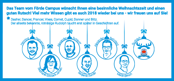 Weihnachten 2017 | Guten Rutsch 2018 | Weiterbildung Kiel | Förde Campus